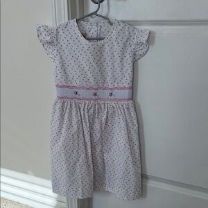 The Beaufort Bonnet Company Charming White and Pink Kids Dress